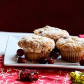 Crumb Topped Cranberry Eggnog Muffins