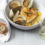 Ten-Minute Salt Cod with Corn and Littleneck Clams