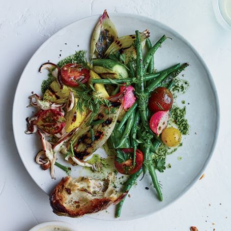 Vegetable Bagna Cauda with Dill Oil