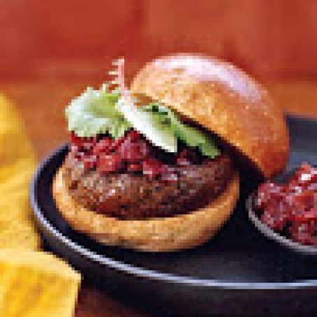 All-American Hamburgers with Red Onion Compote