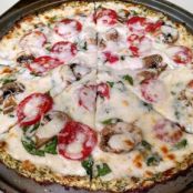 Spinach Mushroom Pizza on Cauliflower Crust