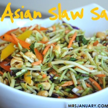 Asian Slaw Salad With Peanut Dressing