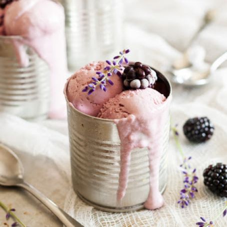 Blackberry Lavender Chevre Ice Cream