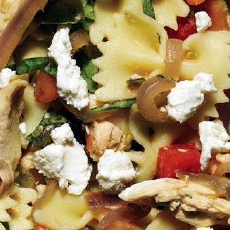 Farfalle with Chicken, Tomatoes, Caramelized Onions, and Goat Cheese