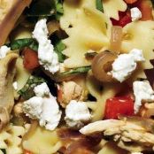 Farfalle with Chicken, Tomatoes, Caramelized Onions, and Goat Cheese