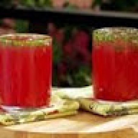 Electric Blood Orange Limeade with Muddled Mint