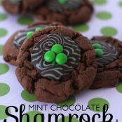 Mint Chocolate Shamrock Cookies