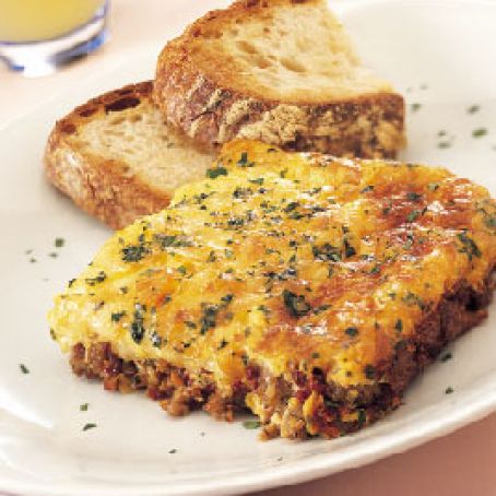 Sausage and Egg Casserole with Sun-Dried Tomatoes and Mozzarella