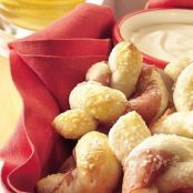 Ham Twisted Pretzels with Beer Dip