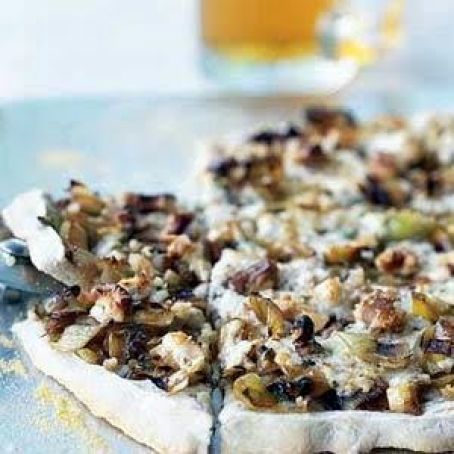 Leek, Ricotta, and Walnut Pizza