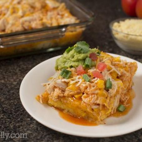 Chicken & Corn Enchilada Casserole