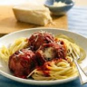 Cheesy Stuffed Meatballs & Spaghetti