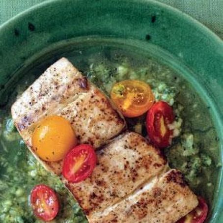 MAHI-Seared Mahi-Mahi with Green Gazpacho Sauce
