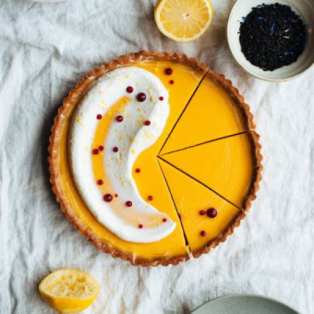 Lemon & Earl Grey Tart with Buttermilk Chantilly