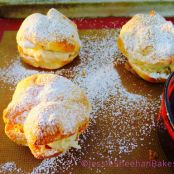 Coconut Cream Puffs with Dark Chocolate Ganache