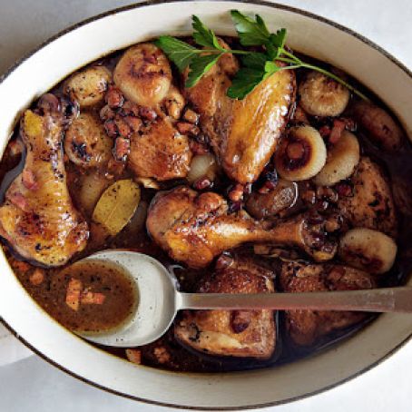 Vinegar-Braised Chicken and Onions