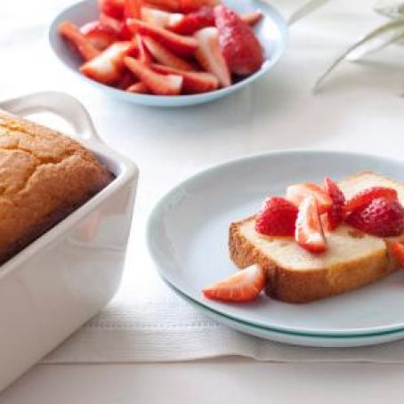 Ricotta Orange Pound Cake with Strawberries