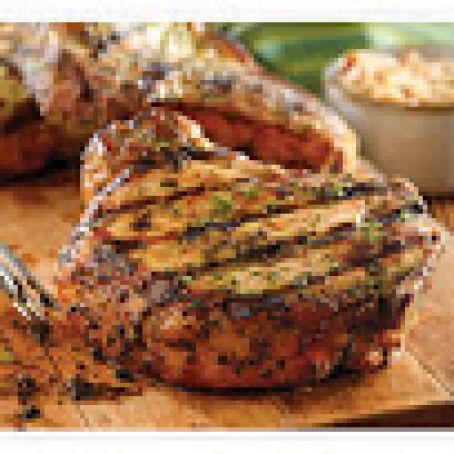 Grilled Pork Chops with Basil-Garlic Rub