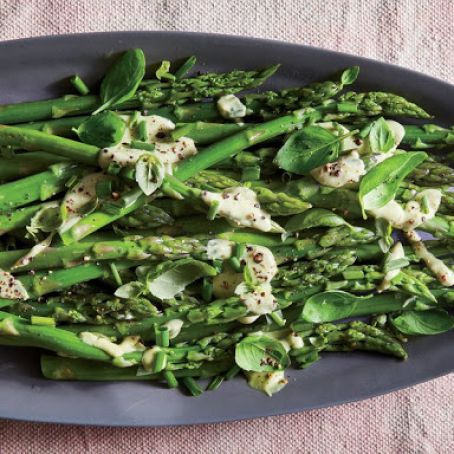 Asparagus with Avocado-Herb Dressing