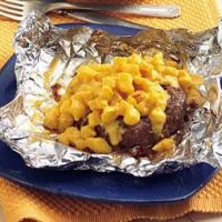 Grilled Taco Burger and Potato Packets