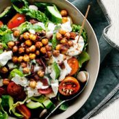 Chopped Salad with Bacon and Fried Garbanzo Beans