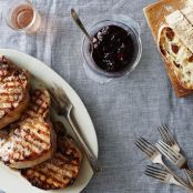 Simple Summer Pork Chops with Balsamic-Pepper Plum Reduction and Fresh Thyme