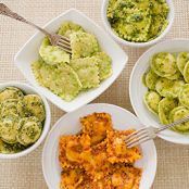 Roasted Red Pepper and Pistachio Pesto for Cheese Ravioli