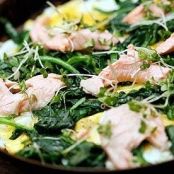 Trout and spinach frittata