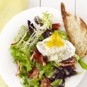 EGG*****Green Salad with Lardons, Mushrooms and Poached Egg - Mediterranean Fresh