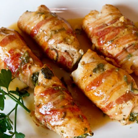 STUFFED CHICKEN BREAST WRAPPED IN PANCETTA