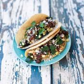 MUSHROOM, RAJAS & CORN TACOS w/CHEESE