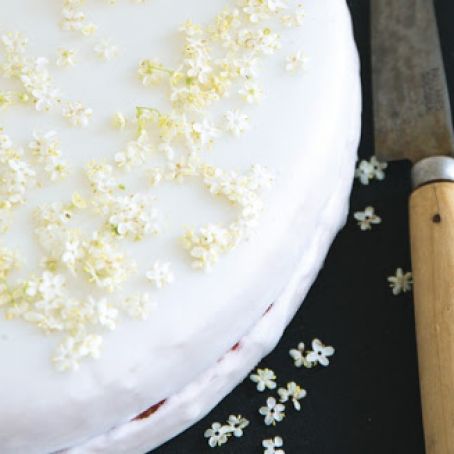 Strawberry-Elderflower Cake