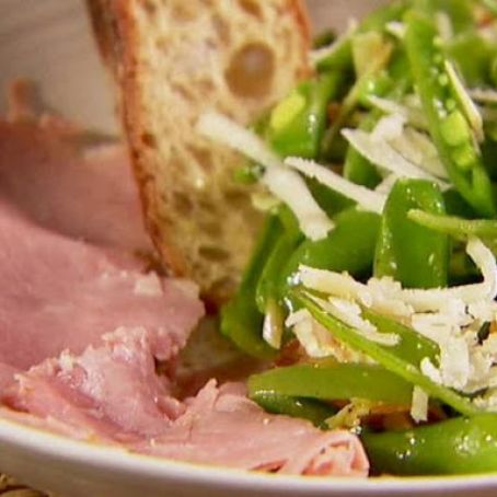 Snap Peas with Pancetta and Parmesan