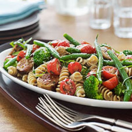 Rotini with Sauteed Chicken Sausage and Vegetables