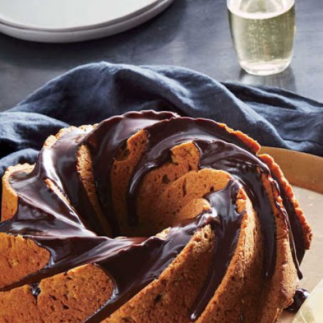 Pumpkin Bundt Cake with Chocolate Glaze