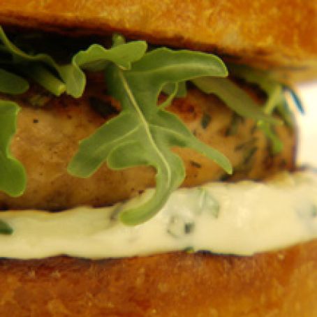 Chicken Burgers with Garlic-Rosemary Mayonnaise