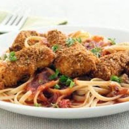Chicken Parmesan with Linguine