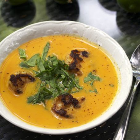 COCONUT SWEET POTATO SOUP WITH SHRIMP