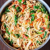 TOMATO SPINACH CHICKEN SPAGHETTI