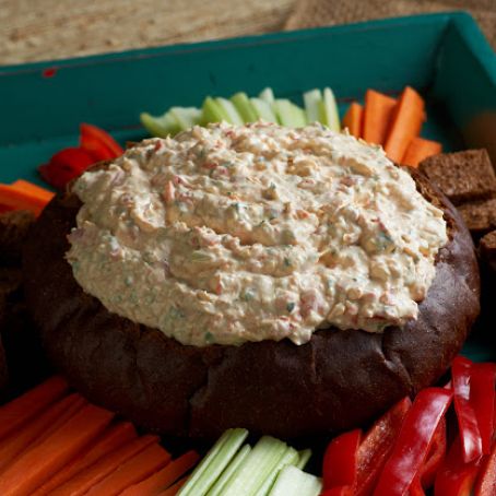 Garden Veggie Dip in a Bread Bowl