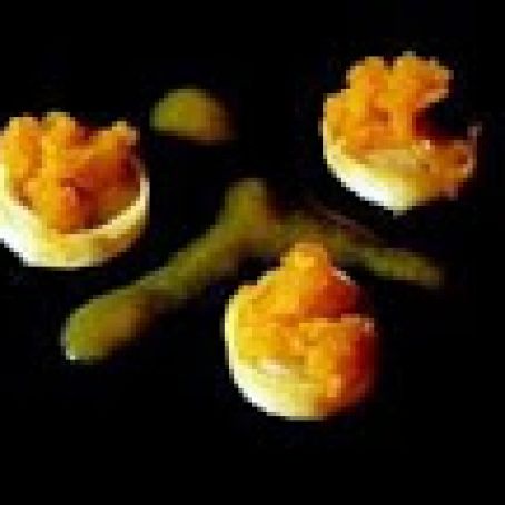 Scallops With Melon and Passion Fruit Water Ice