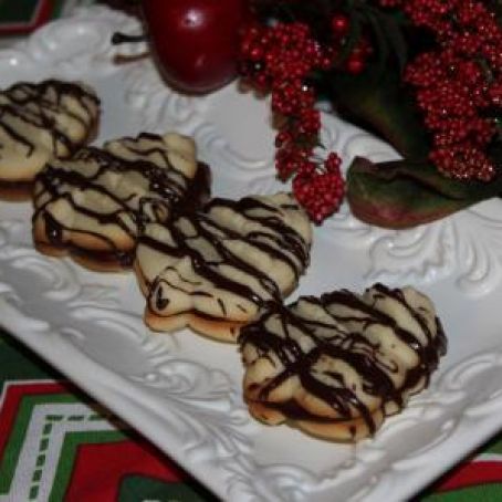 Chocolate Raspberry Spritz Sandwich Cookies