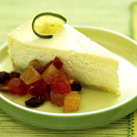 Key Lime Cheesecake with Tropical Dried-Fruit Chutney