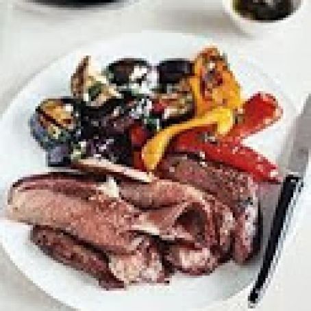 Grilled Flank Steak and Balsamic Vegetables