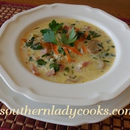 Ham, Spinach and Rice Soup