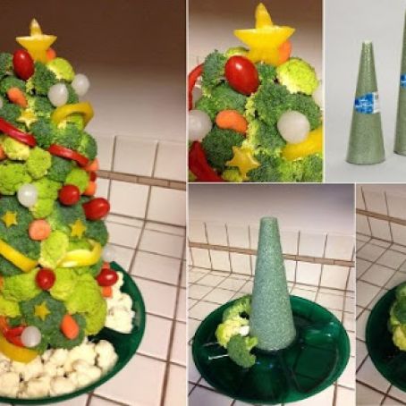 Unique Vegetable Platter with Veggie Christmas Tree