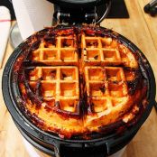 Crisp, Flaky, Pepperoni Pizza Puff Pastry Waffles