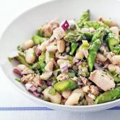 White Bean Salad with Tuna and Asparagus