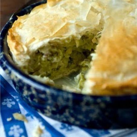 GREEK CABBAGE PIE w/DILL & FETA