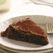 Almost-Flourless Caramel-Lacquered Chocolate-Peanut Torte